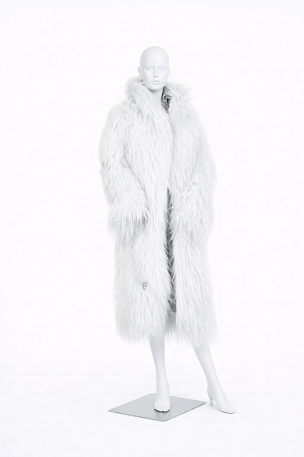 Faux Lamb Fur Long Coat