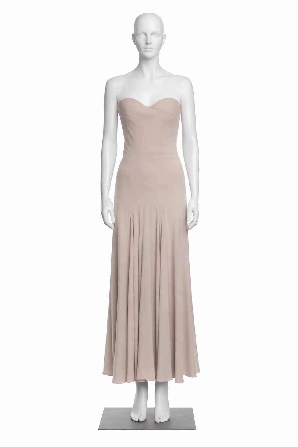 Alexander McQueen Silk Crepe Strapless Gown 