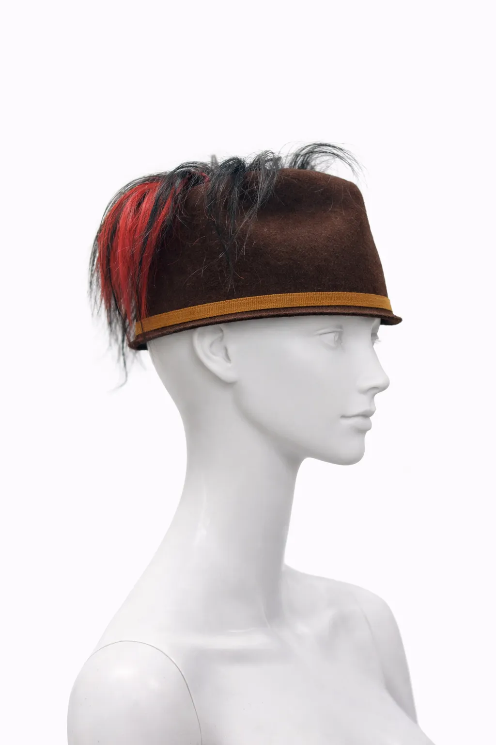 Fay Eva Wool Hat with Goat Hair Fringe 