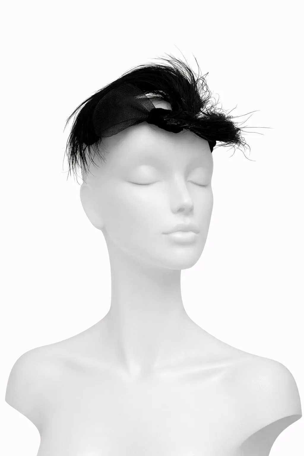 Bonwit Teller Velvet and Feather Fascinator 