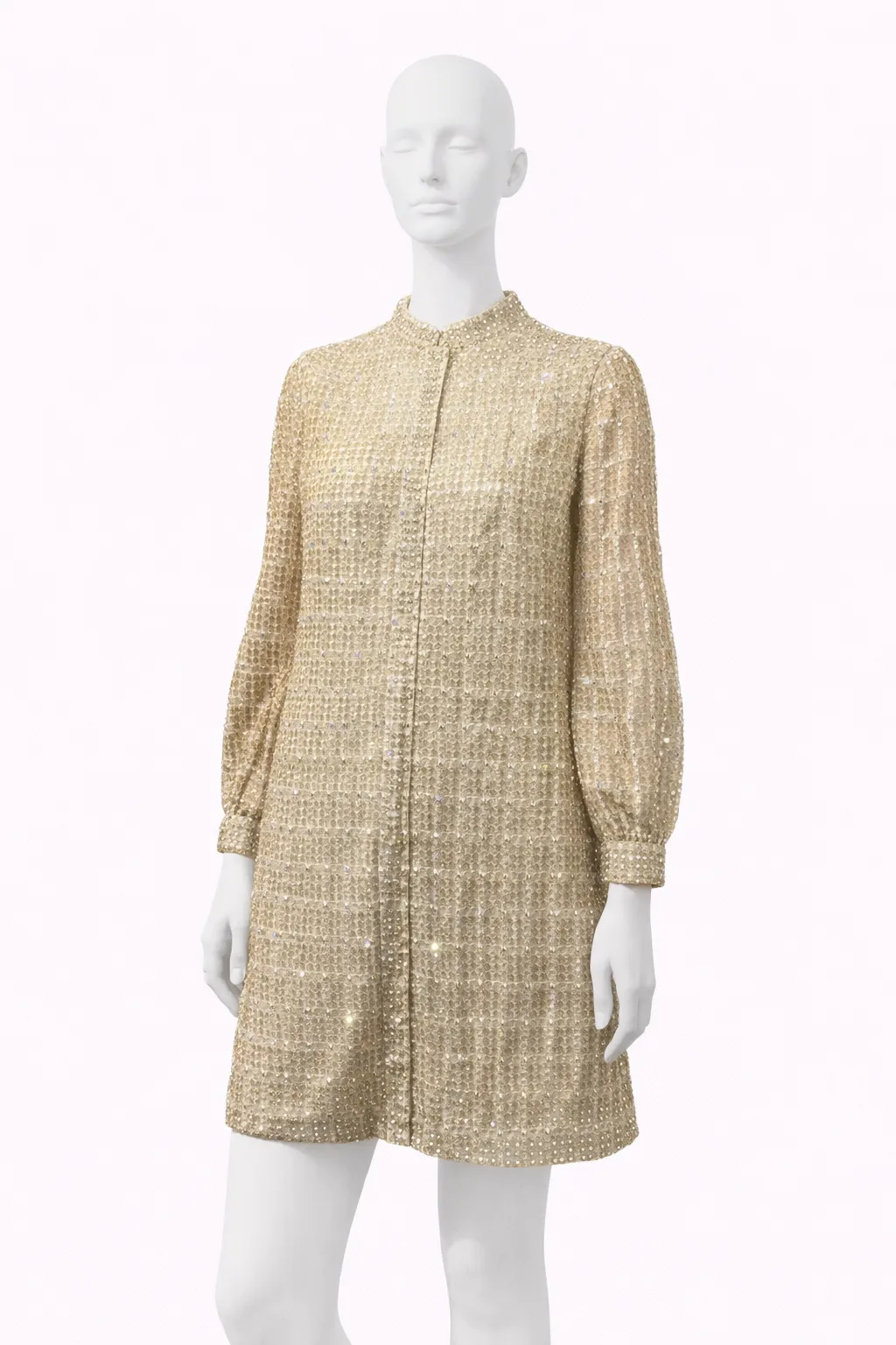 1960s Swarovski Crystal-Embellished Shift Dress