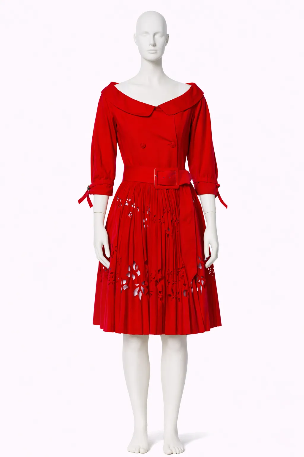 Valentino Spring 2013 Laser Cut Red Trench Coat Dress