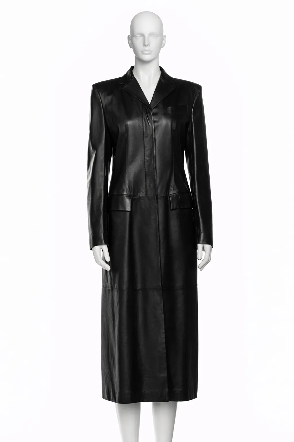 Richard Tyler 1990s Lamb Leather Duster Coat
