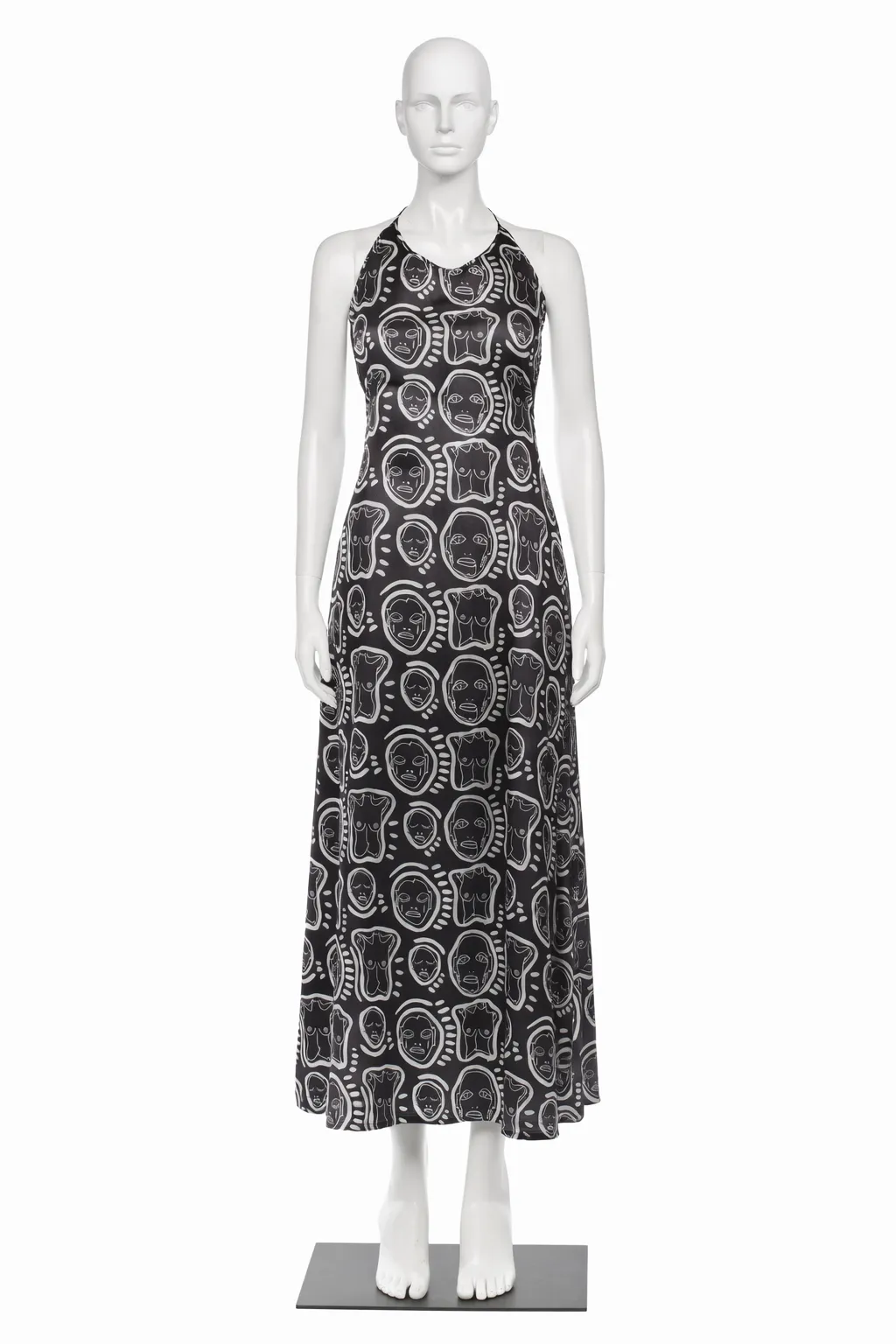 Patrick Church Graphic Print Halter Dress