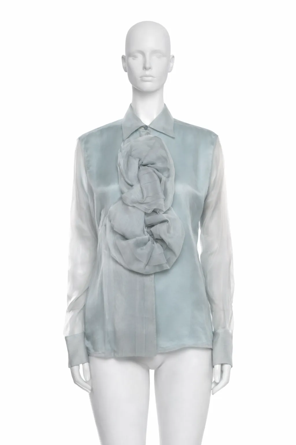 Christian Dior by John Galliano F/W 2004 "Art Deco Teddy Boys" Ruffled Silk Blouse