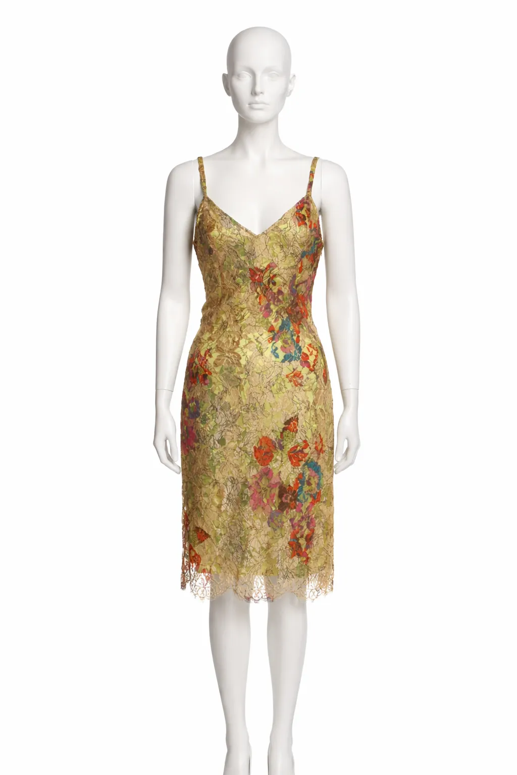 Christian Lacroix Paris Floral Lace Slip Dress (Circa Late 1990s/Early 2000s)