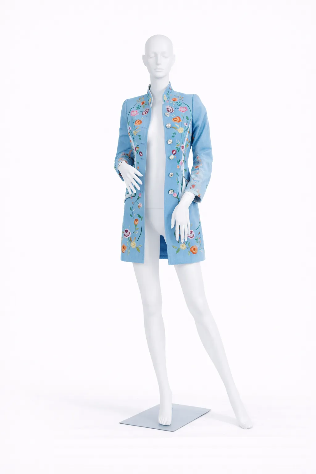 Jean Paul Gaultier Denim Embroidered Tails Coat