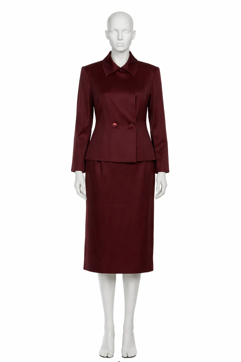 Gianfranco Ferré Circa 1990s Burgundy Skirt Suit with Jacket