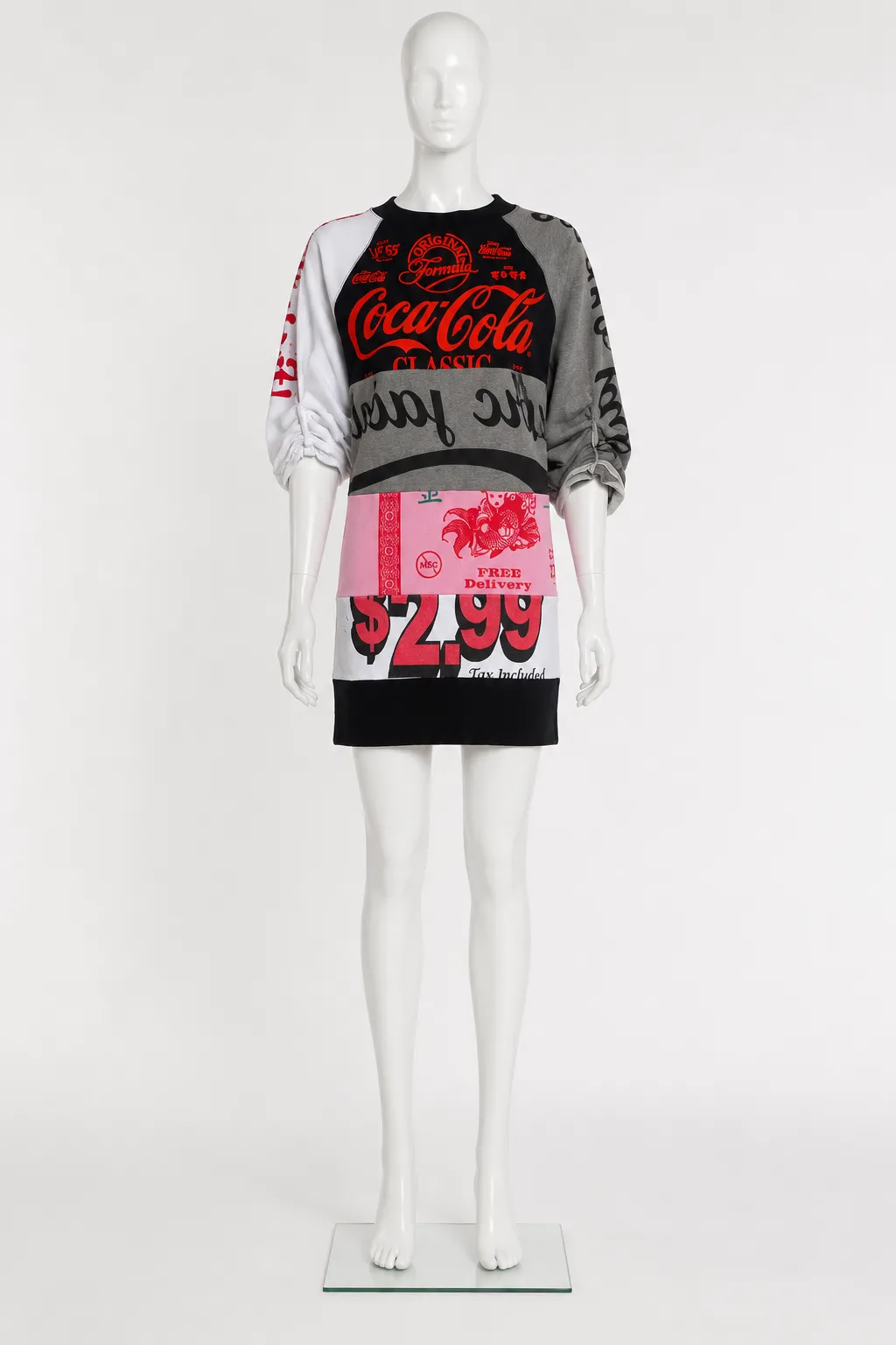 Marc Jacobs Spring 2018 Coca-Cola Patchwork Sweatshirt Dress