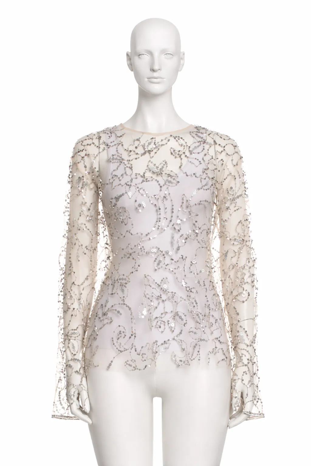 Dries Van Noten Silver Sequin Long Sleeved Shirt AW 2010