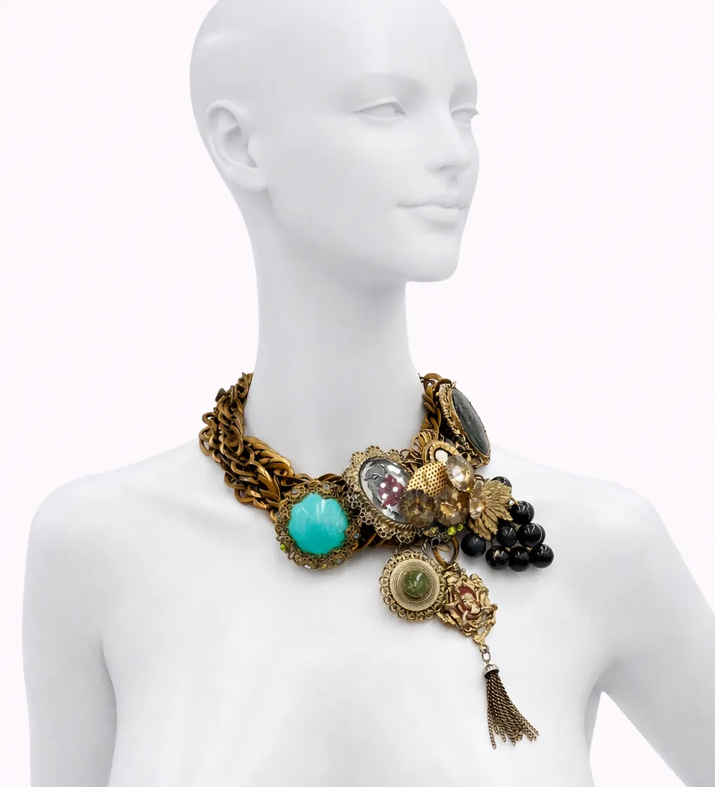 Victorian Brooche Cluster Chocker