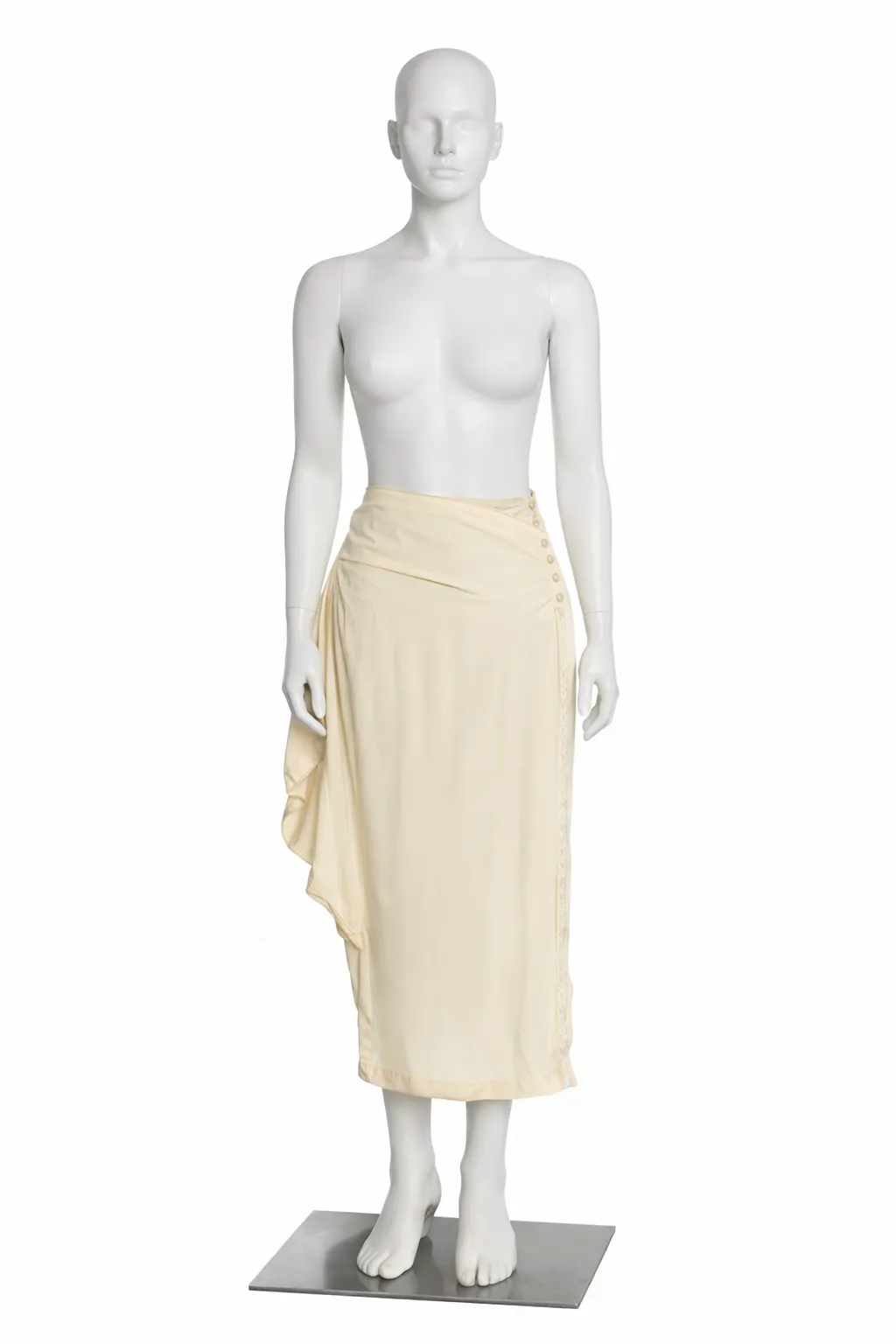 OMO Norma Kamali Edwardian- Style Side-Bustle Skirt 