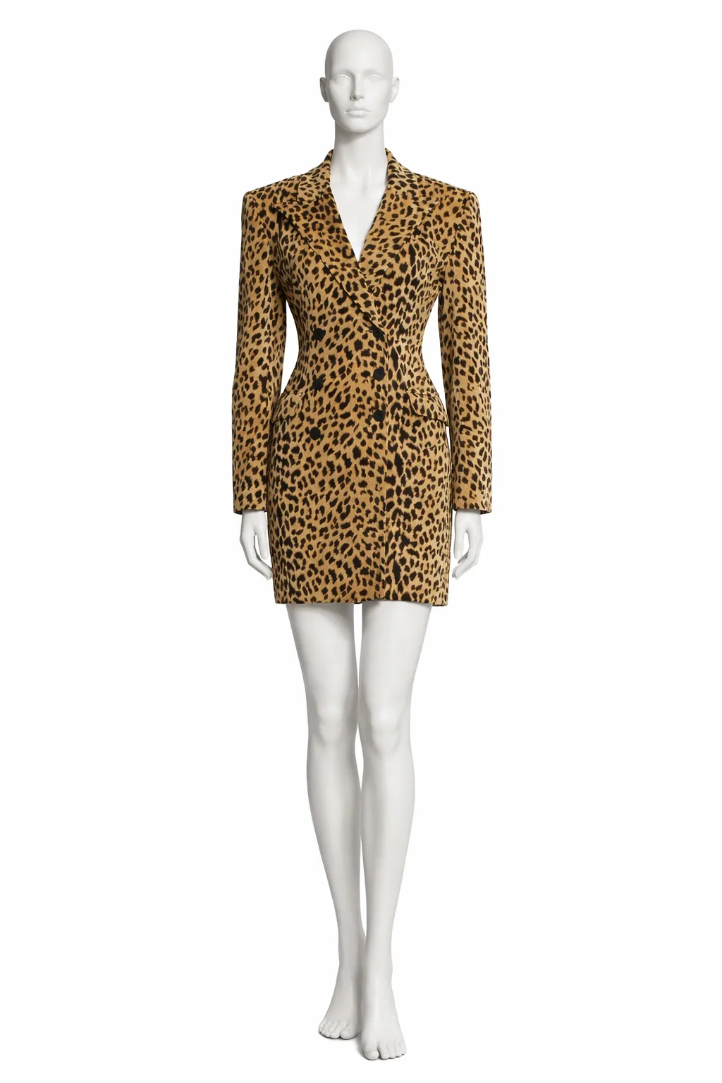 Nicole Miller Leopard Velour Coat Dress