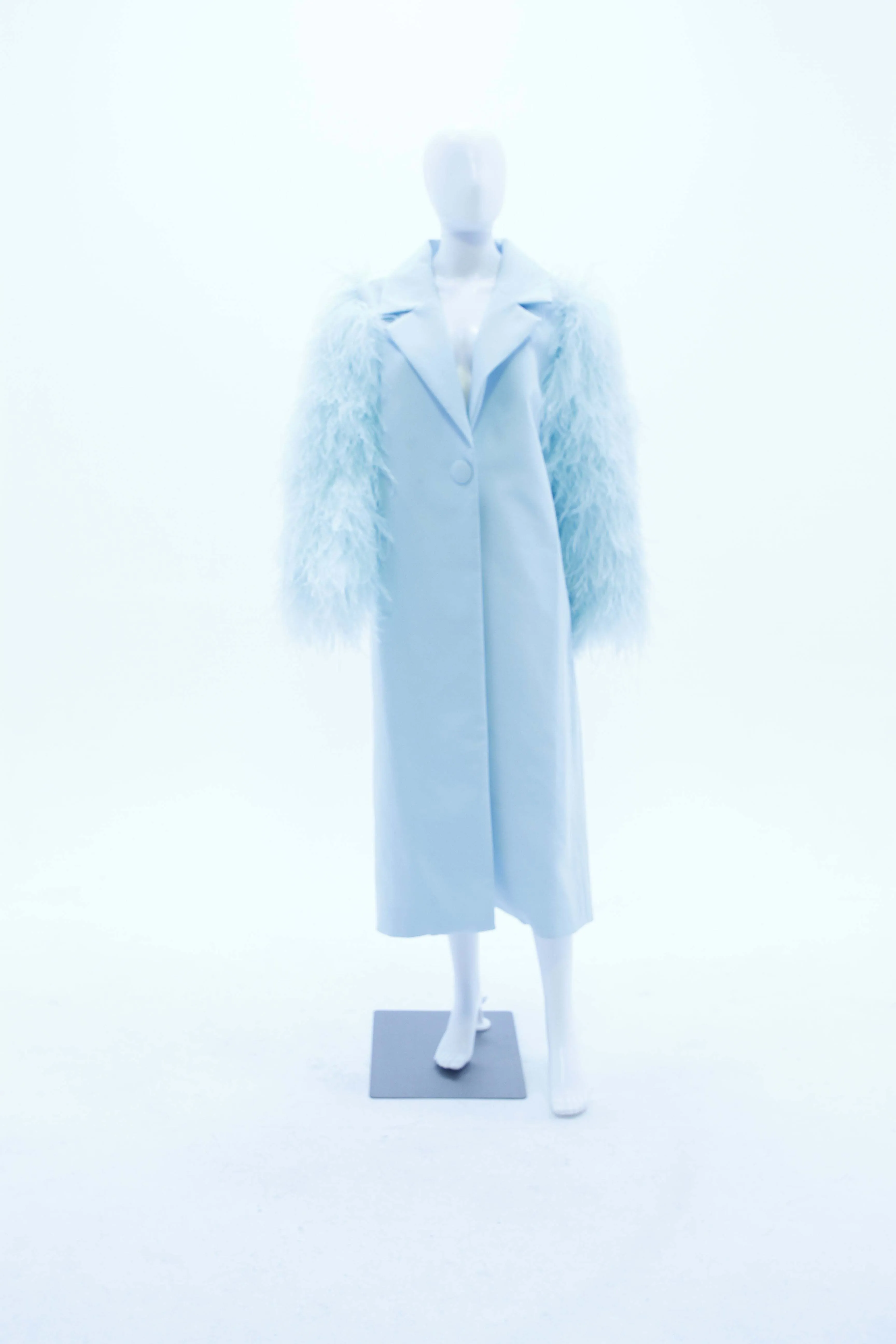 Blue Ostrich Feather Coat