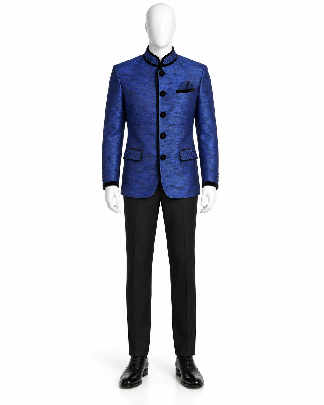 Vintage Lá Miliardo Cobalt Blue & Black Evening Blazer, circa 2000