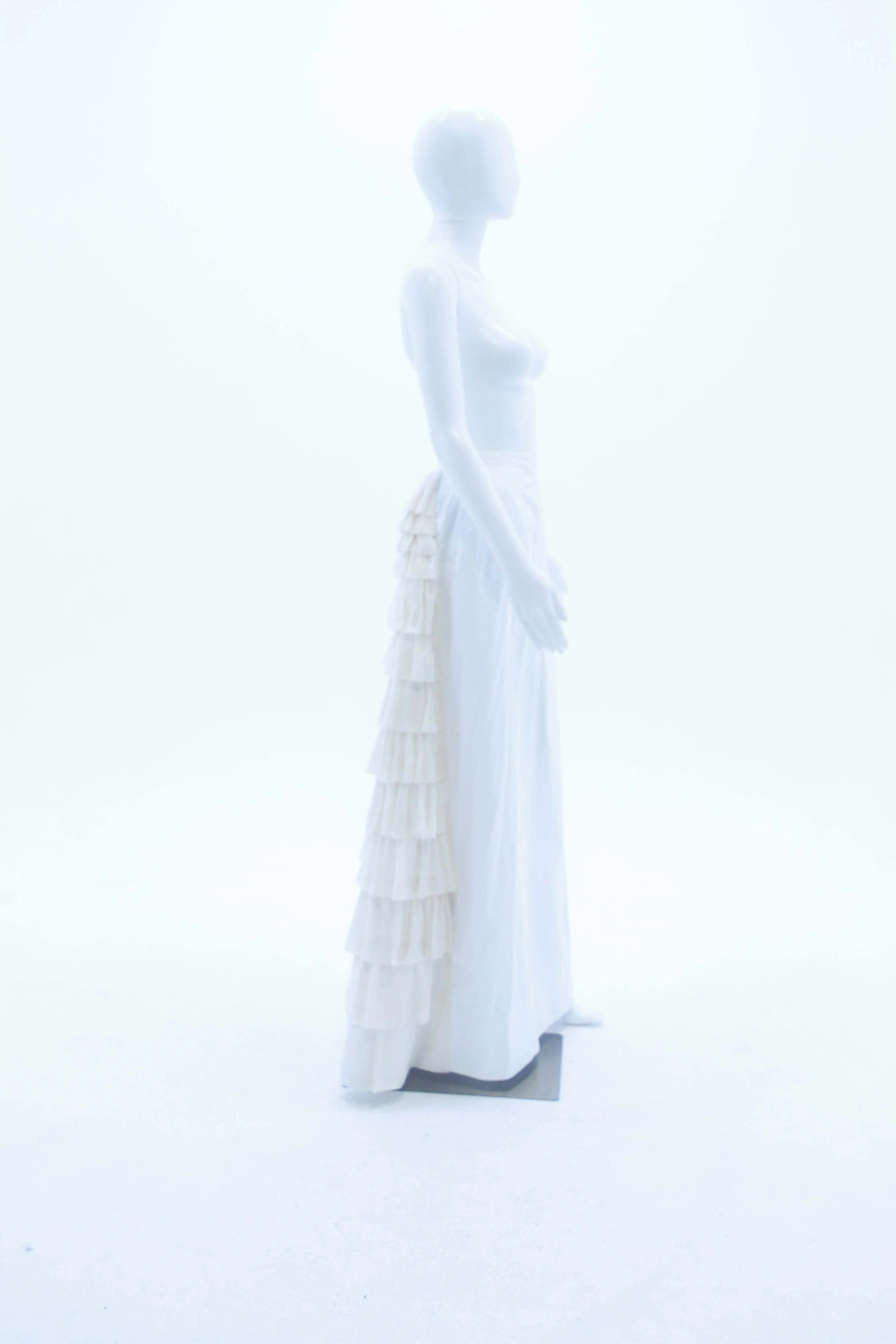 Dries Van Noten White Cotton Bustle Skirt