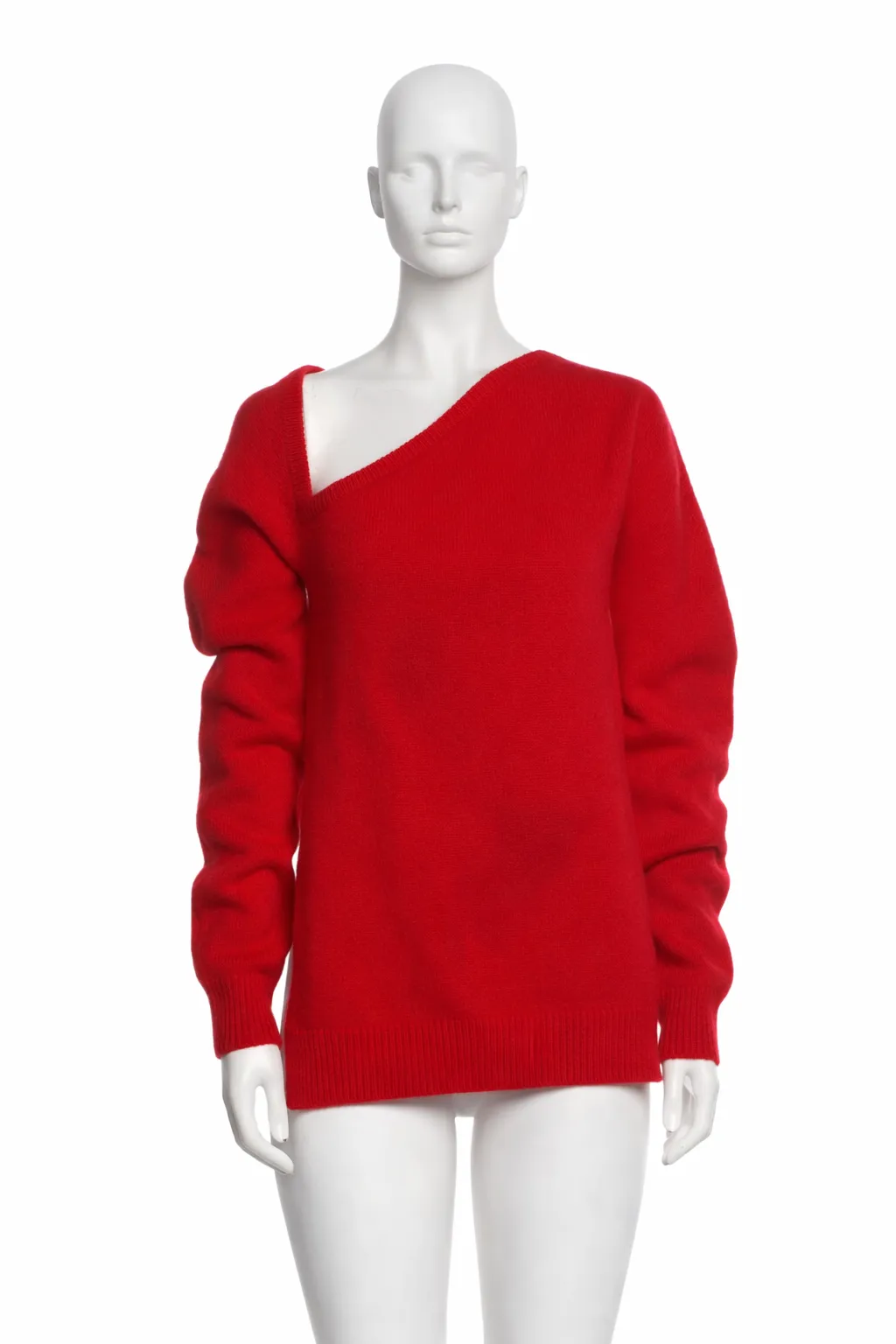 Christopher Kane Asymmetric Red Wool and Cashmere-Blend Sweater