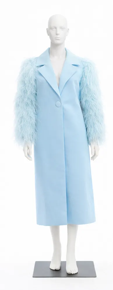 Blue Ostrich Feather Coat