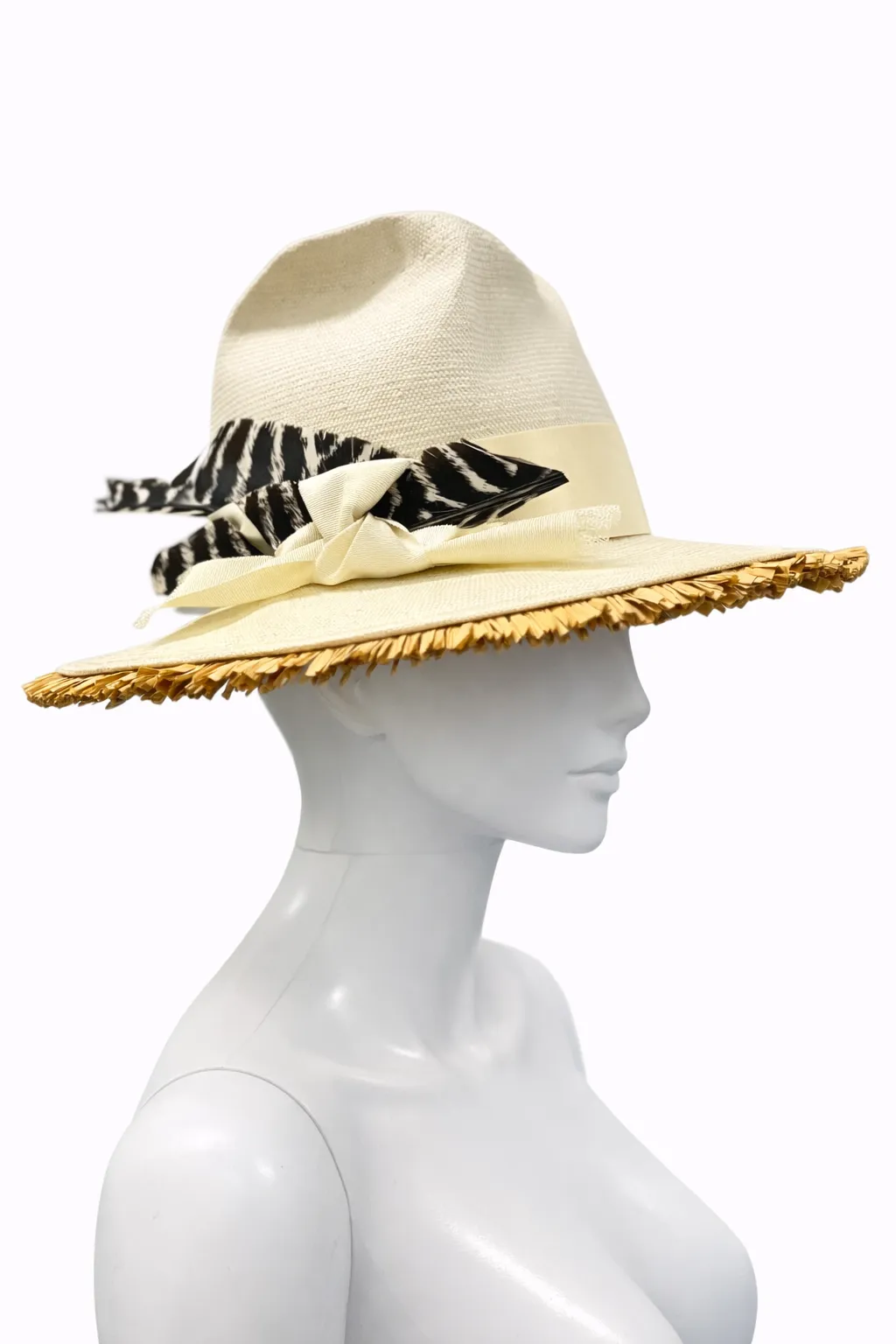 Cha Cha’s House Straw Fedora with Frayed Brim