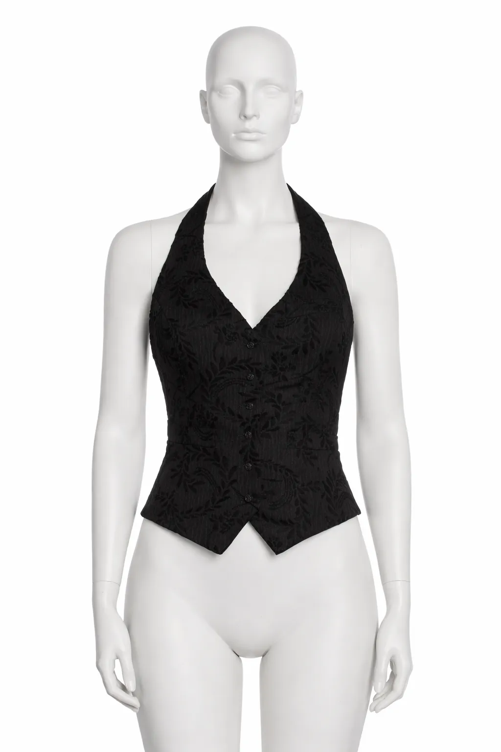 Anne Fontaine Halter Top Blace Brocade Vest