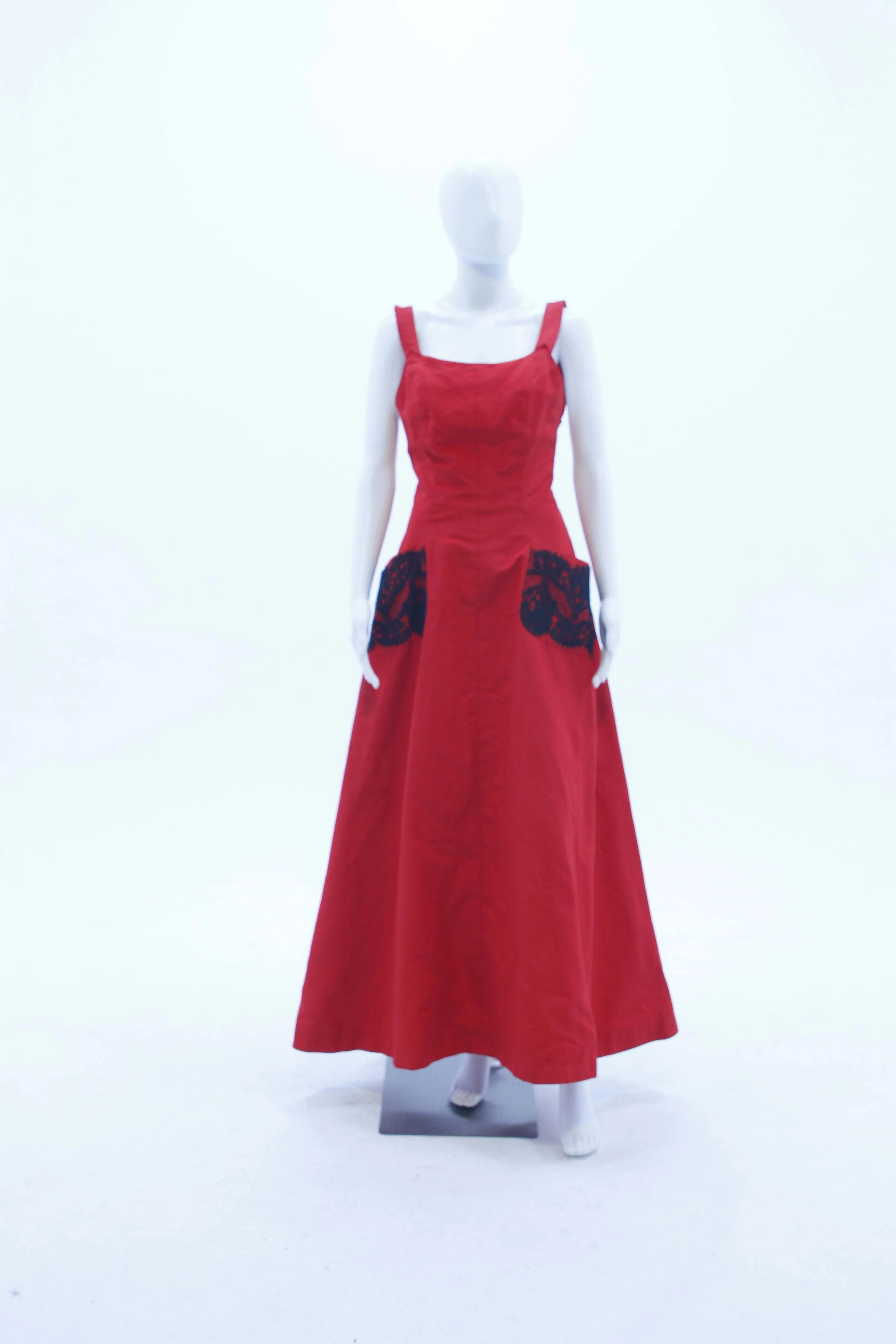 Christian Lacroix Red Silk Apron Gown