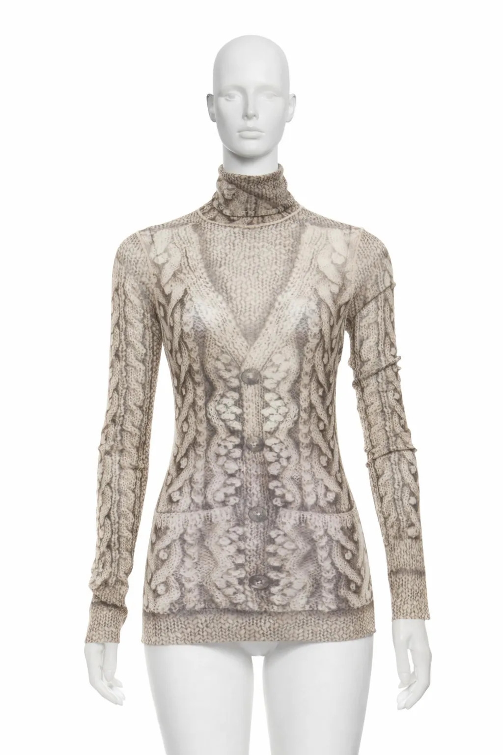 Jean Paul Gaultier Trompe-l'œil Sweater Mesh Turtleneck
