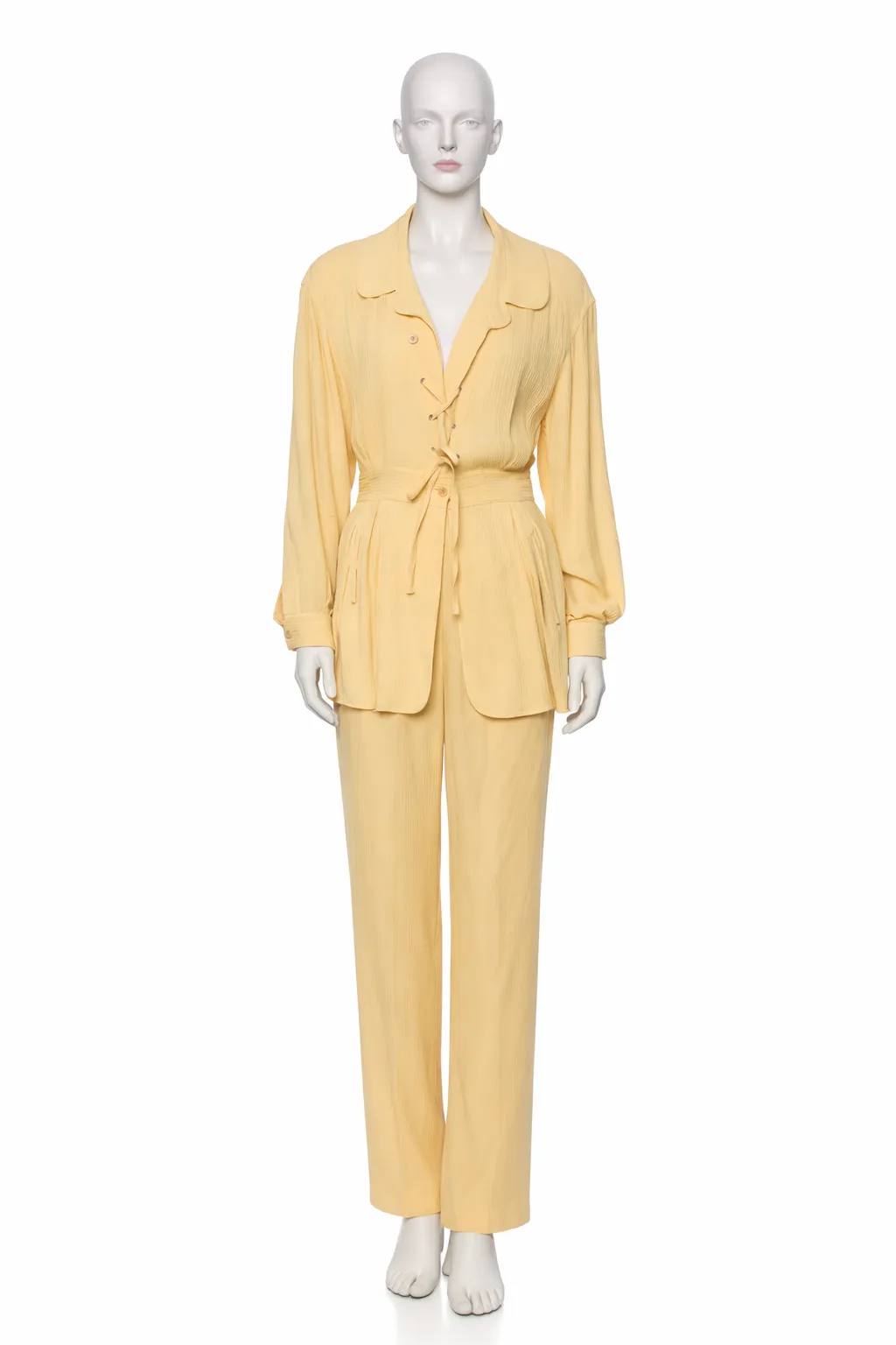 Claude Montana Butter Yellow Cotton Pantsuit