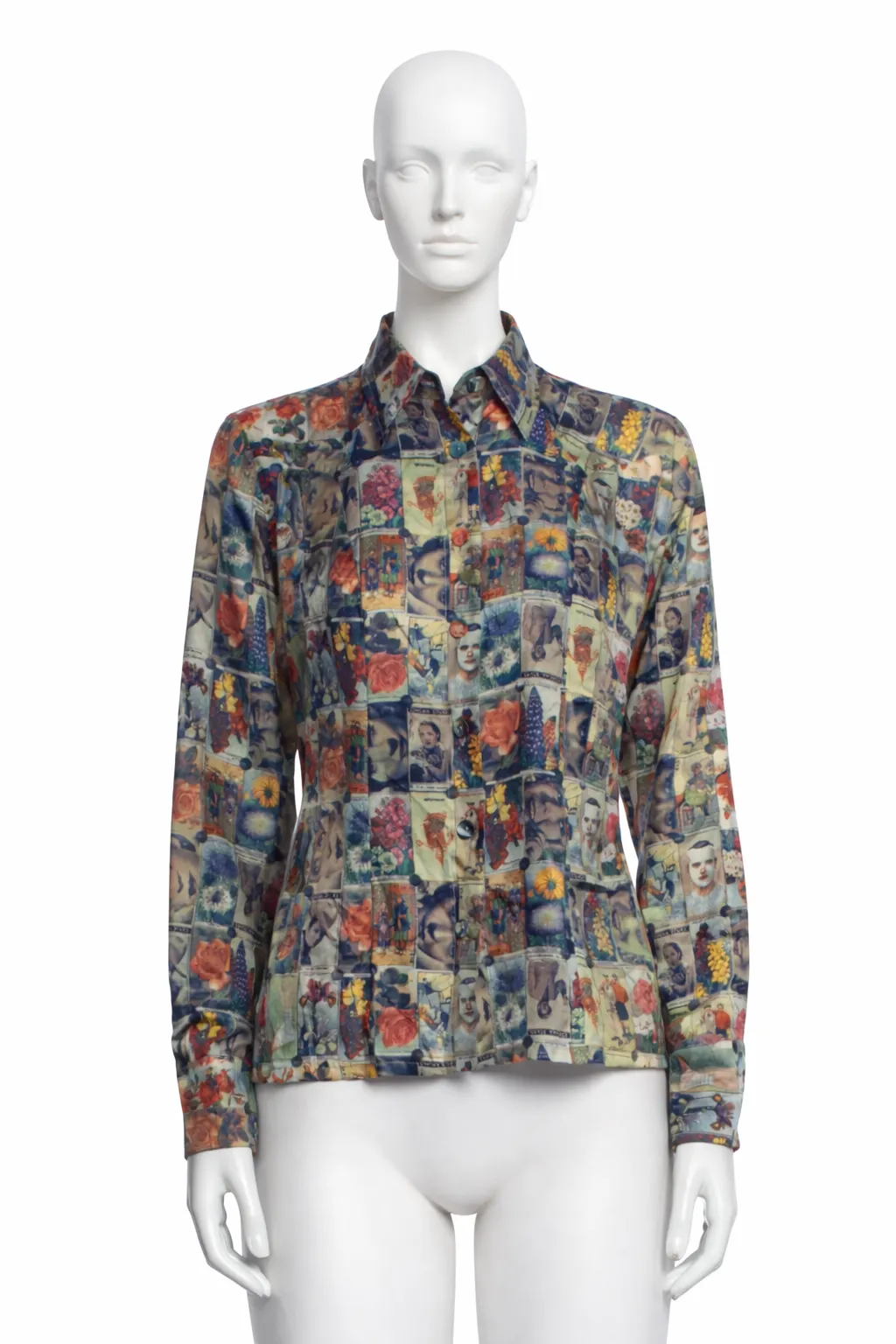 Christian Lacroix 1990's Silk Collage Print Shirt 