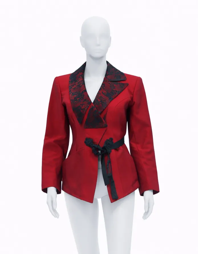 1995 Christian Lacroix Red Silk Evening Jacket