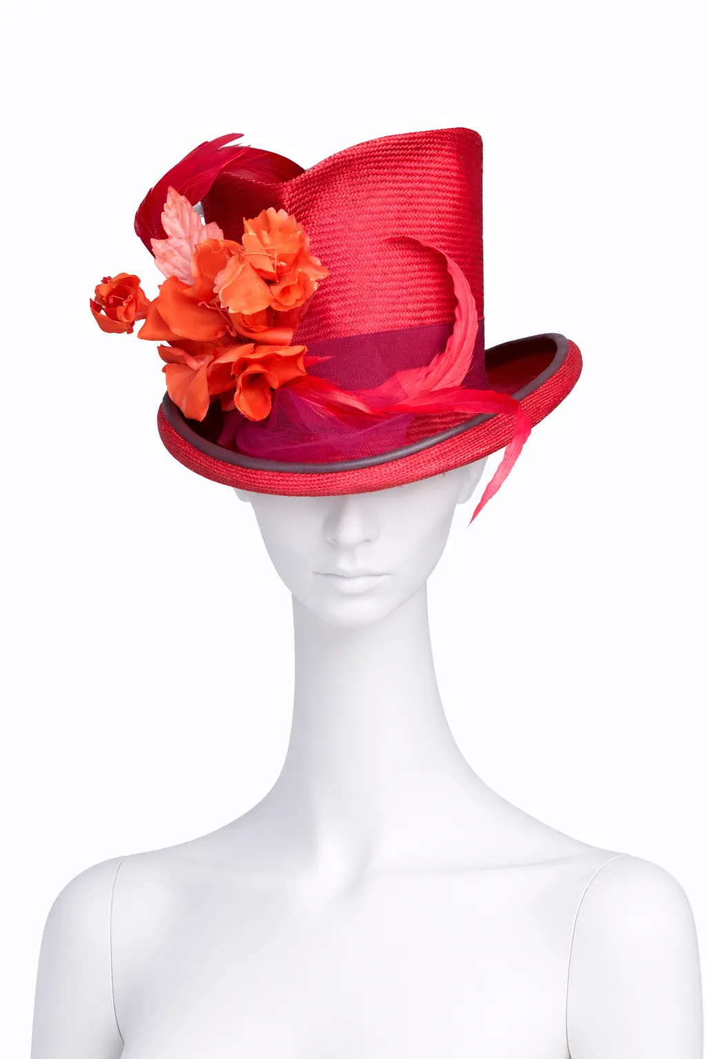 Cha Cha's House Fuchsia Top Hat with Flowers