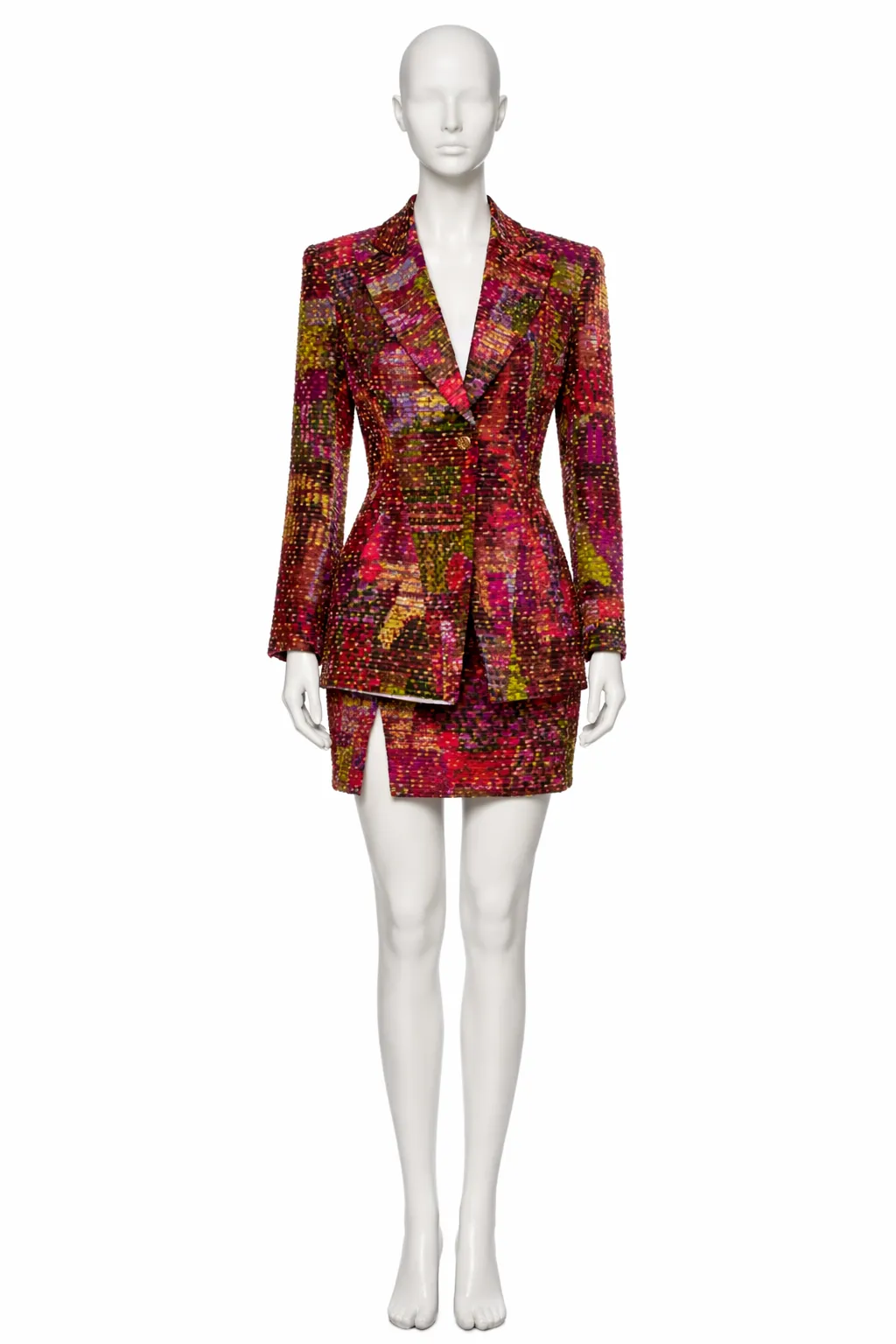 Christian Lacroix Circa Late ’90s/Early ’00s Multicolor Bouclé Skirt Suit