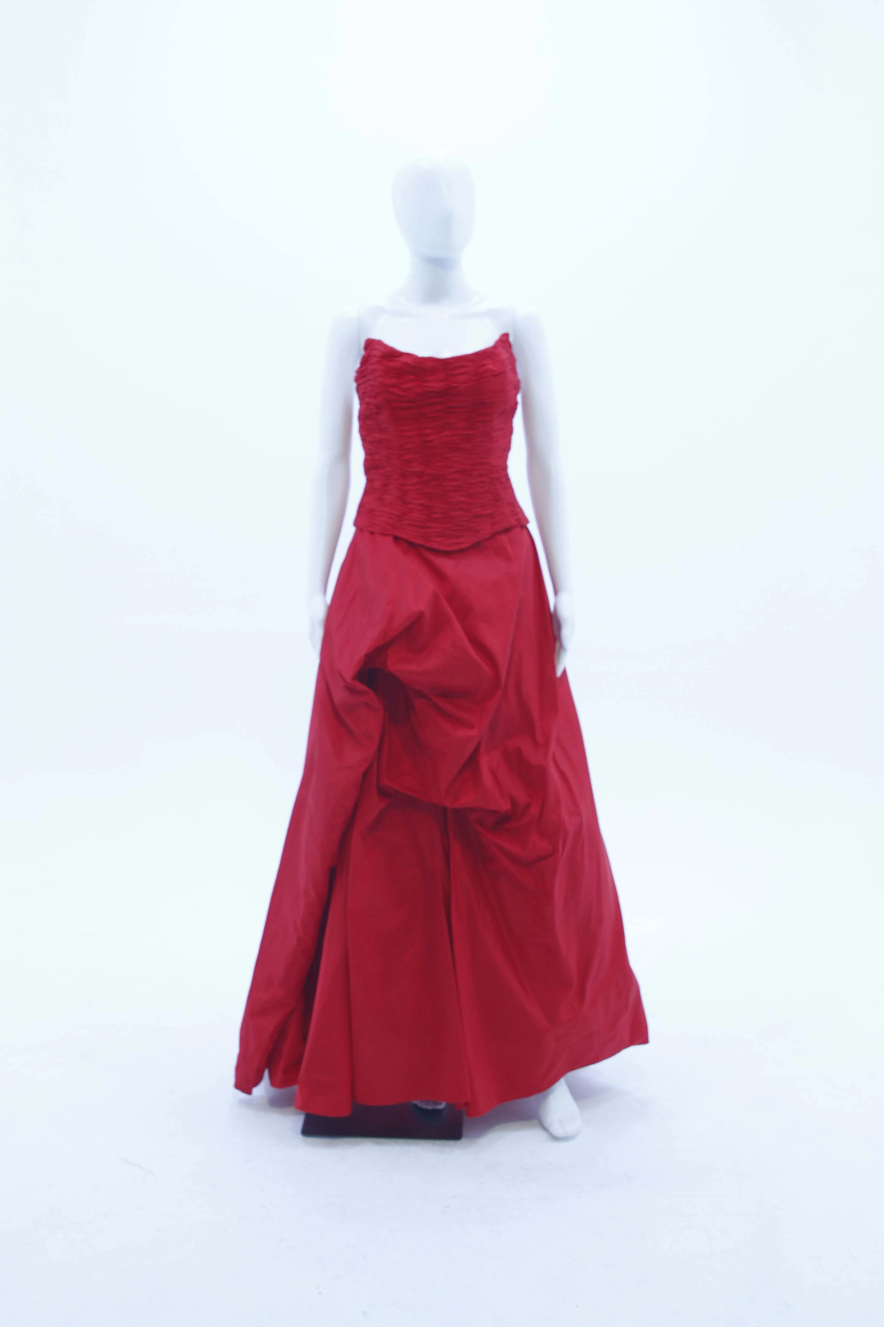 Rose Taft Couture Red Silk Taffeta Gown