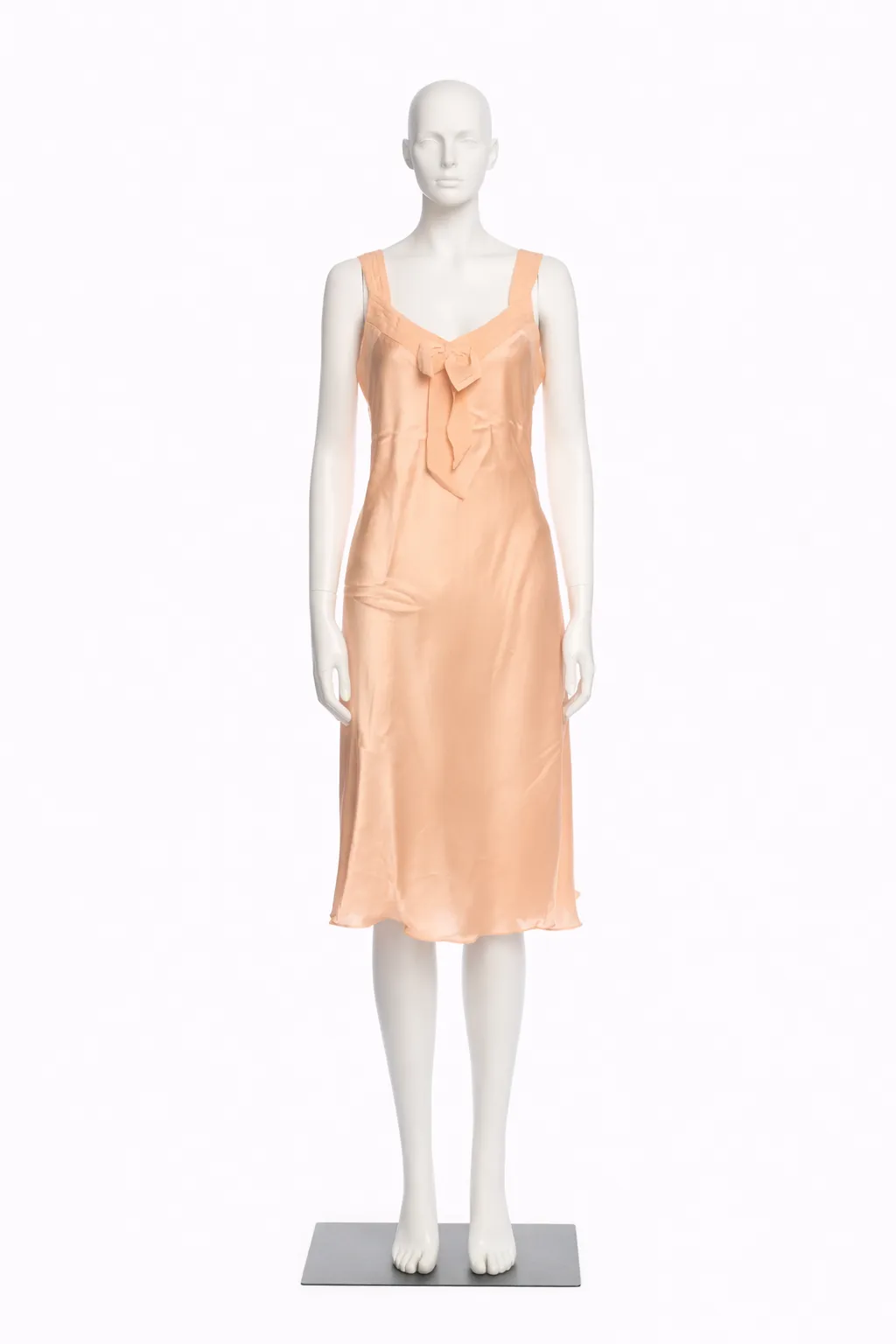 Maison Cadolle Silk Satin Slip Dress with Bow Detail