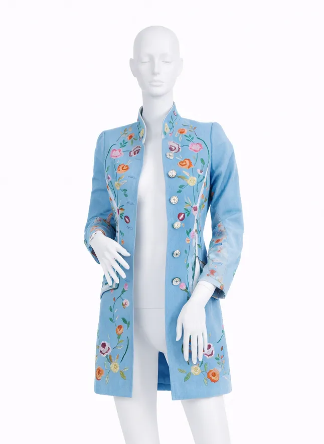 Jean Paul Gaultier Denim Embroidered Tails Coat