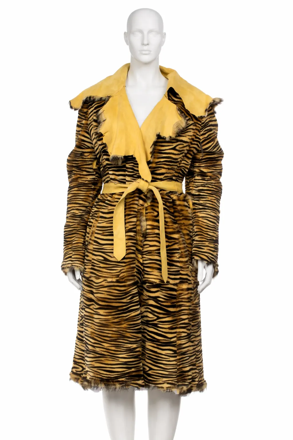 Cow Hide Tiger Print Trench Coat 