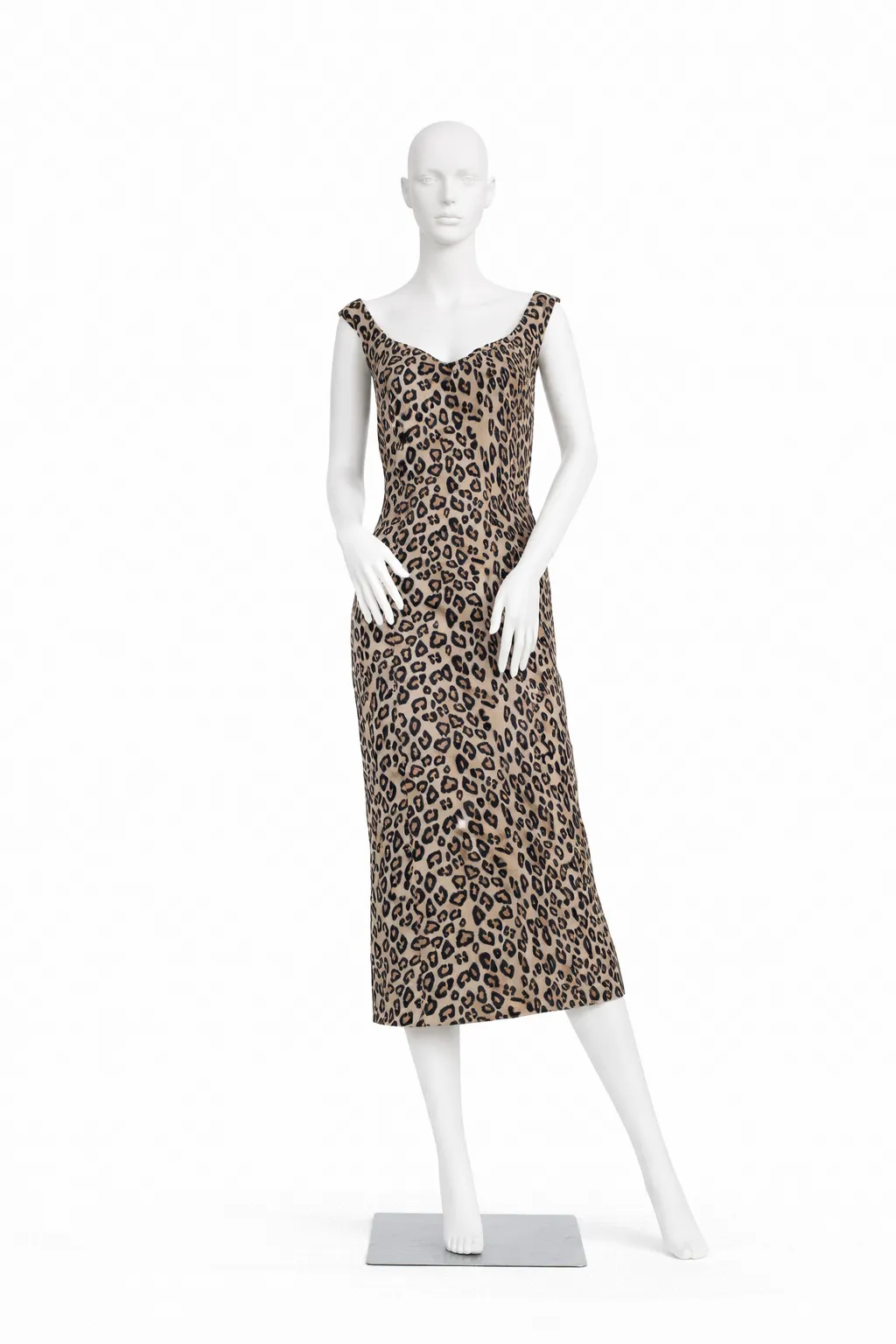 Alexander McQueen Silk Leopard Pencil Dress