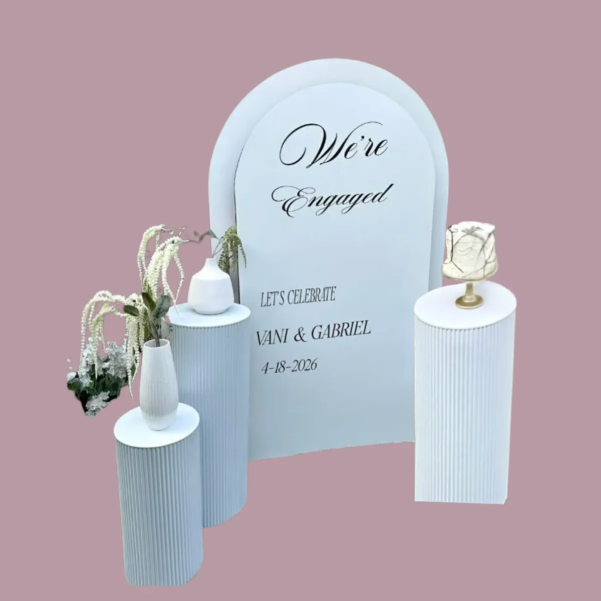 Ribbed Cylinder Event Pillars