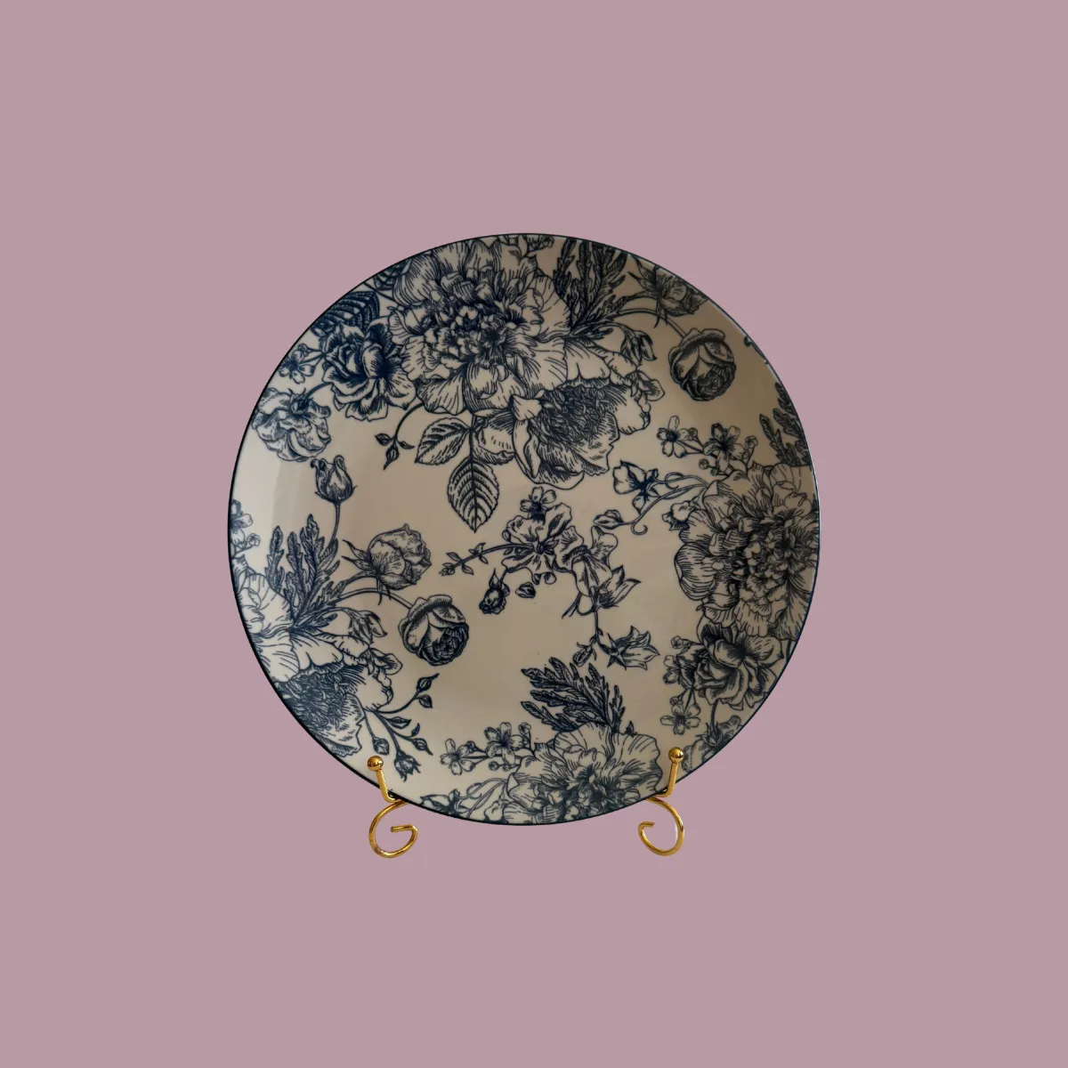 Blue Botanical Dinner Plate