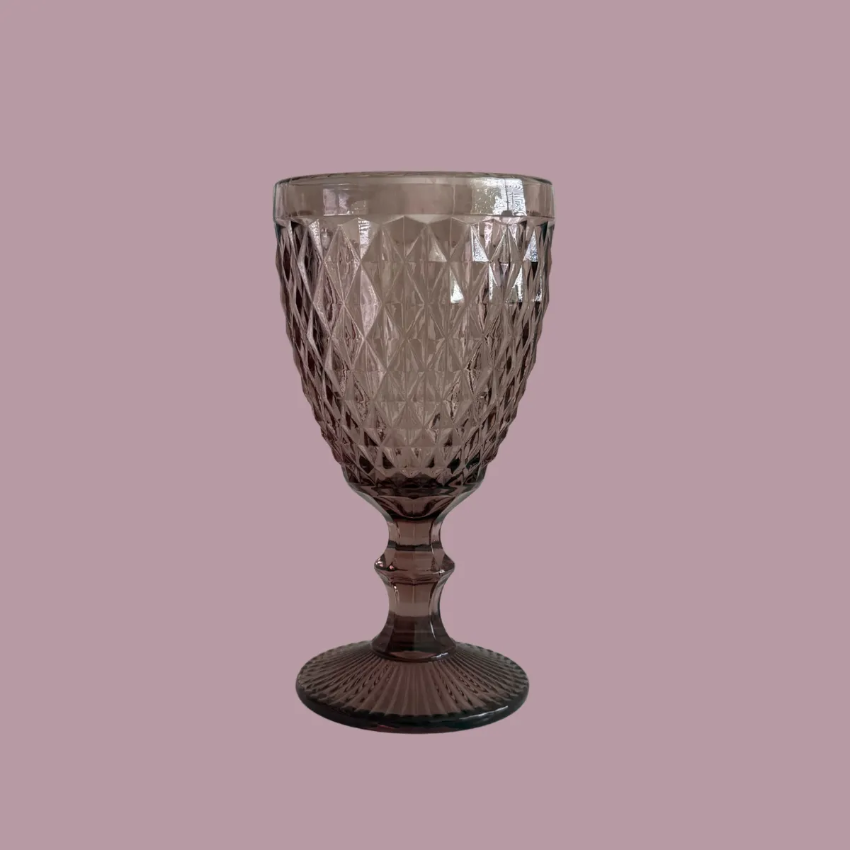 Diamond Cut Vintage Goblet Glasses