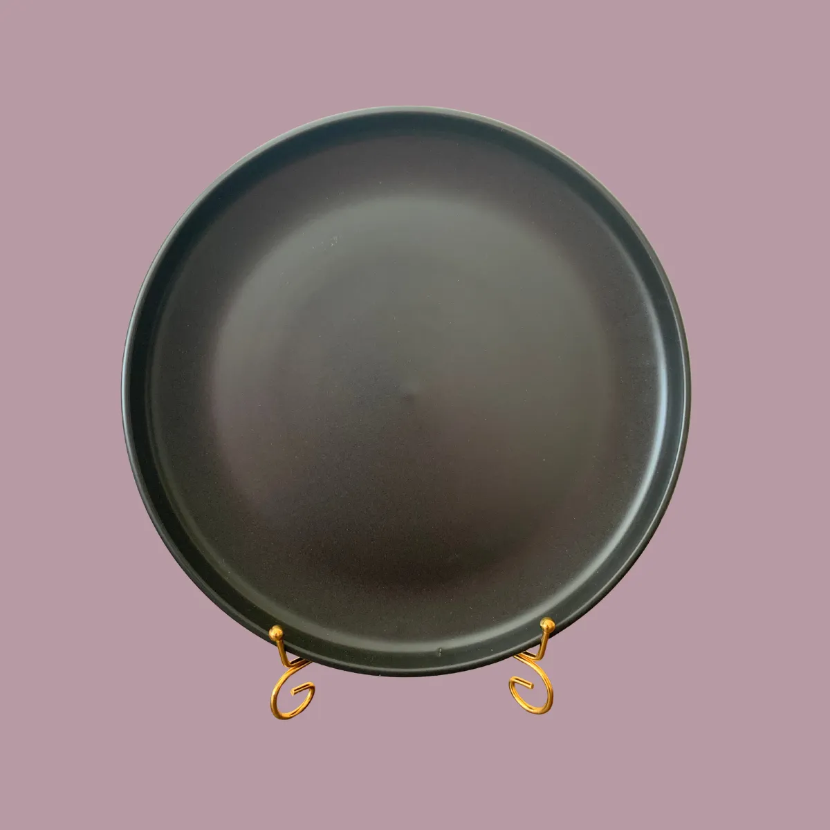 Matte Black Stoneware Dinner Plate