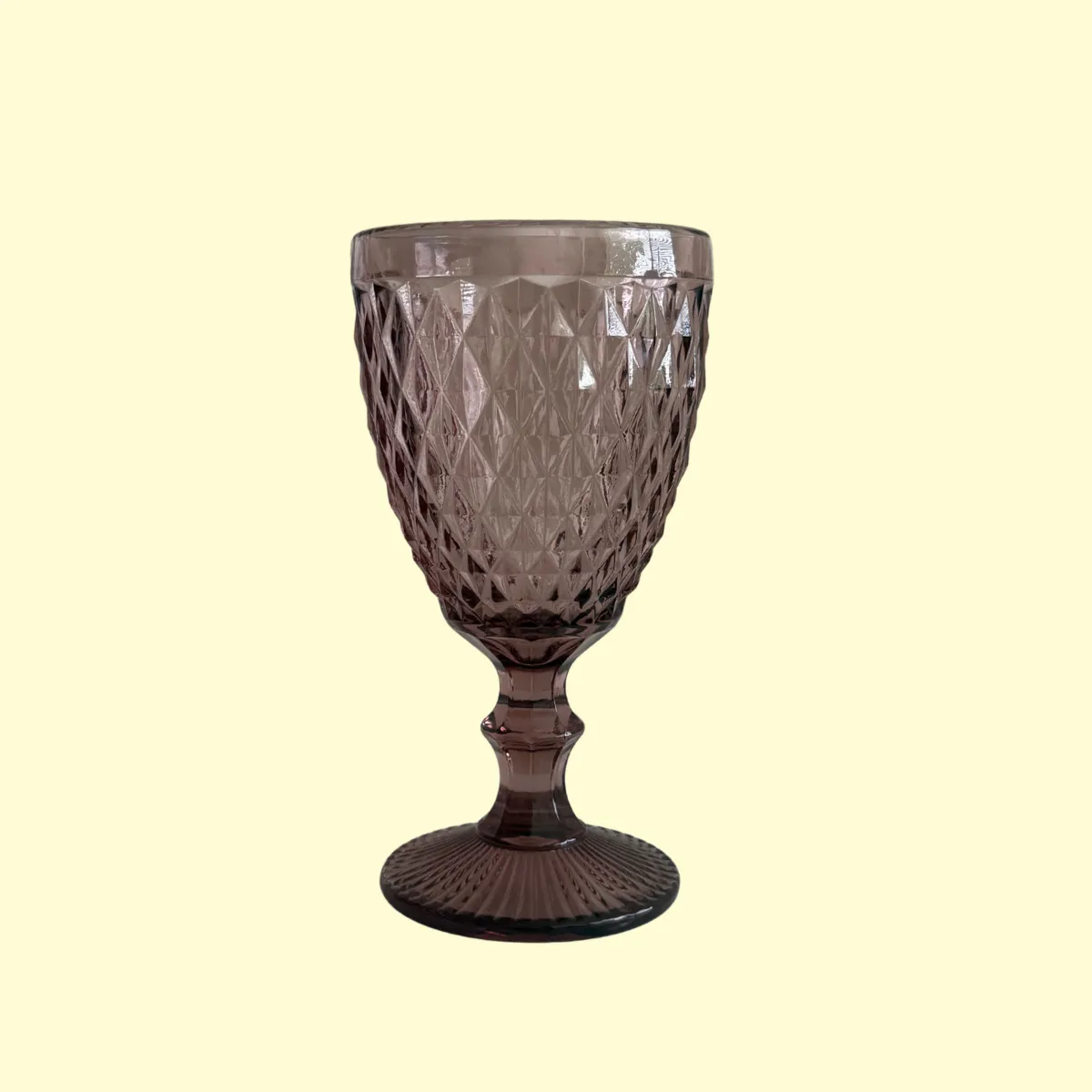 Diamond Cut Vintage Goblet Glasses