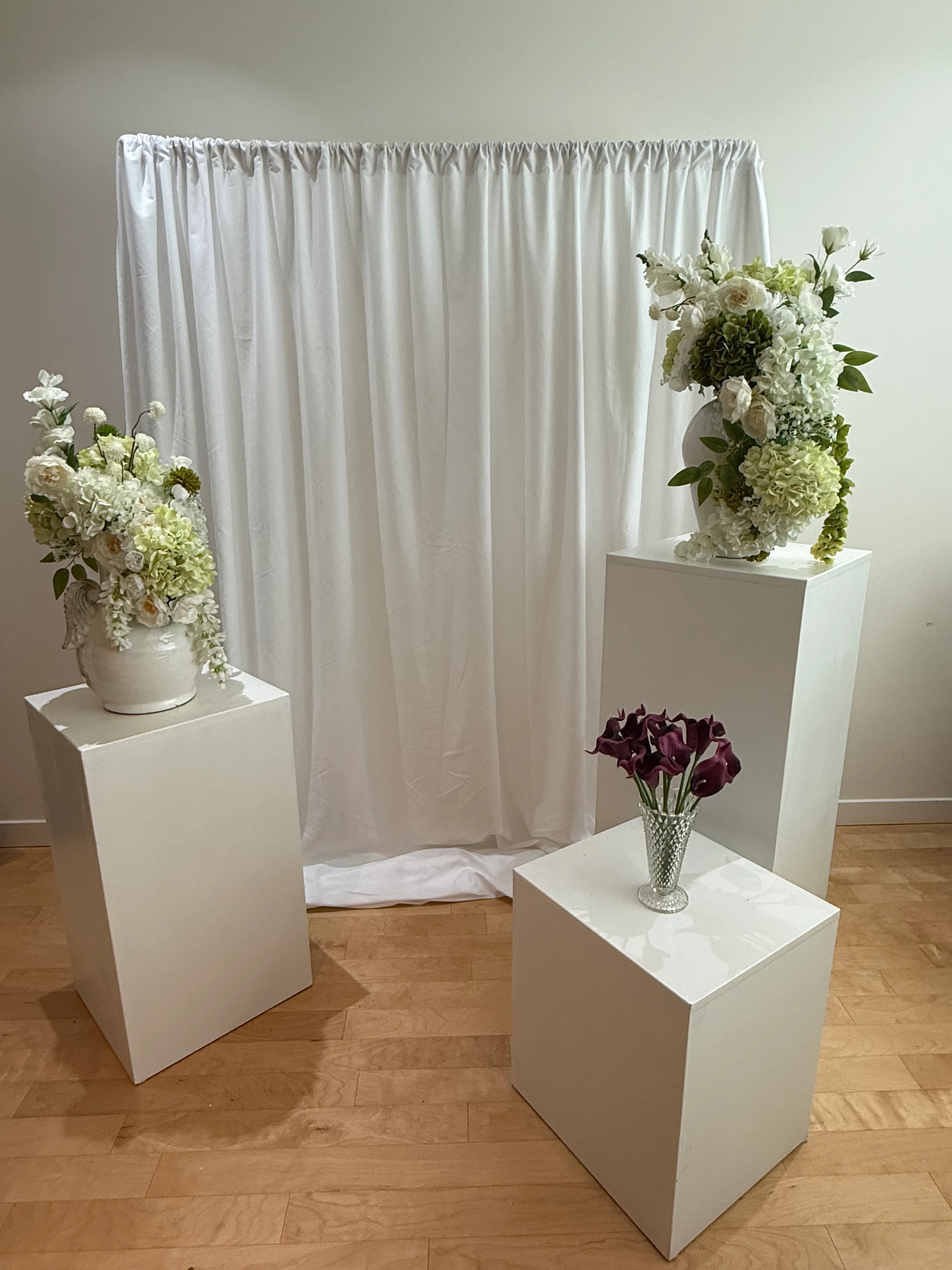 White and Green Faux Floral Arrangments