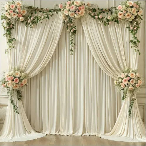 Champagne Fabric Drapes