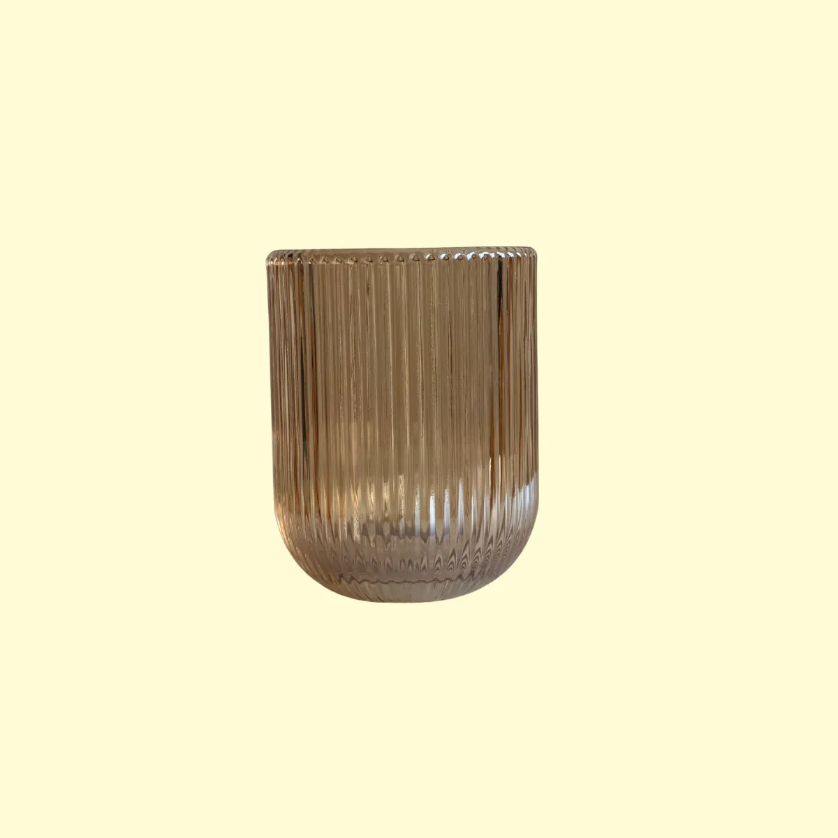 Amber Ribbed Waterglass