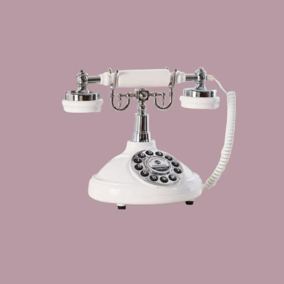 Vintage White Audio Guestbook Phone