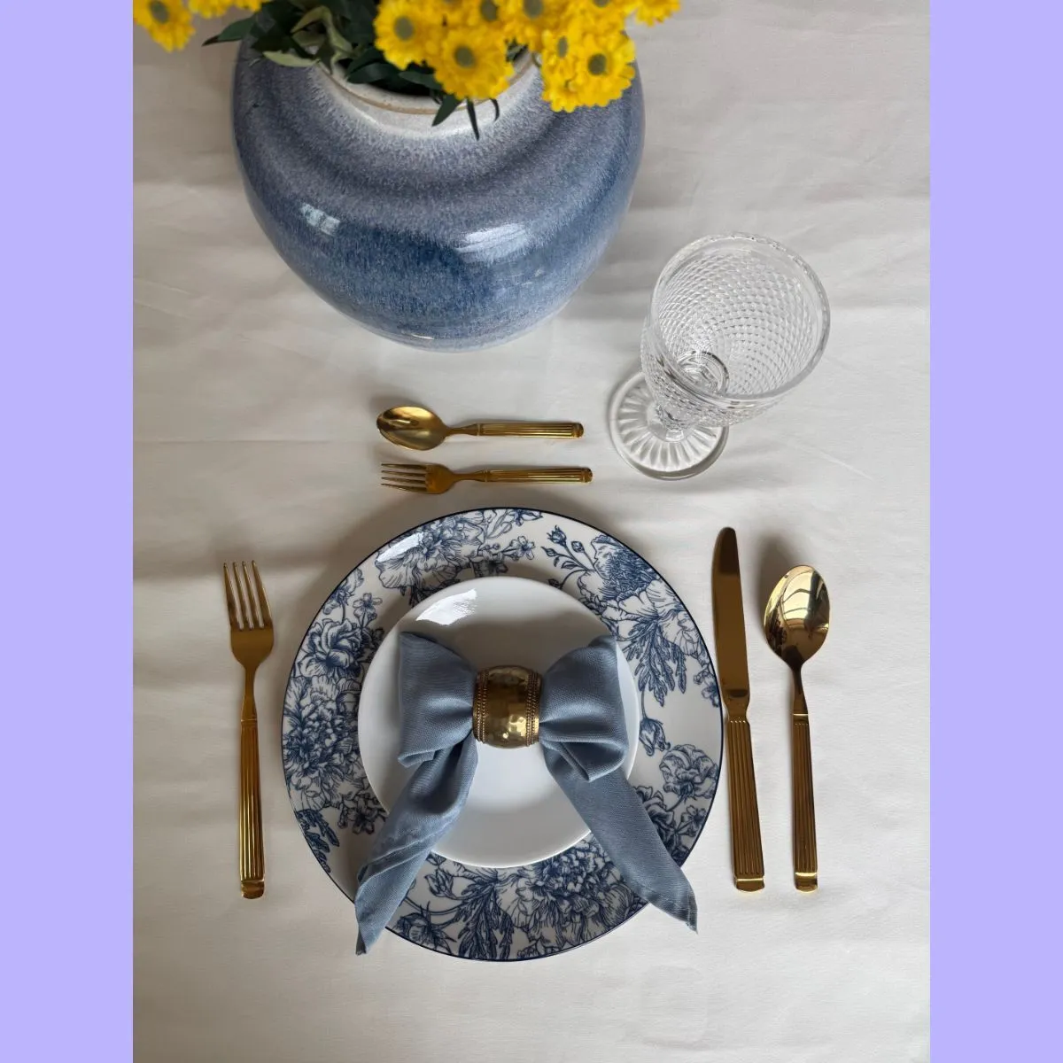 Blue Botanical Dinner Plate