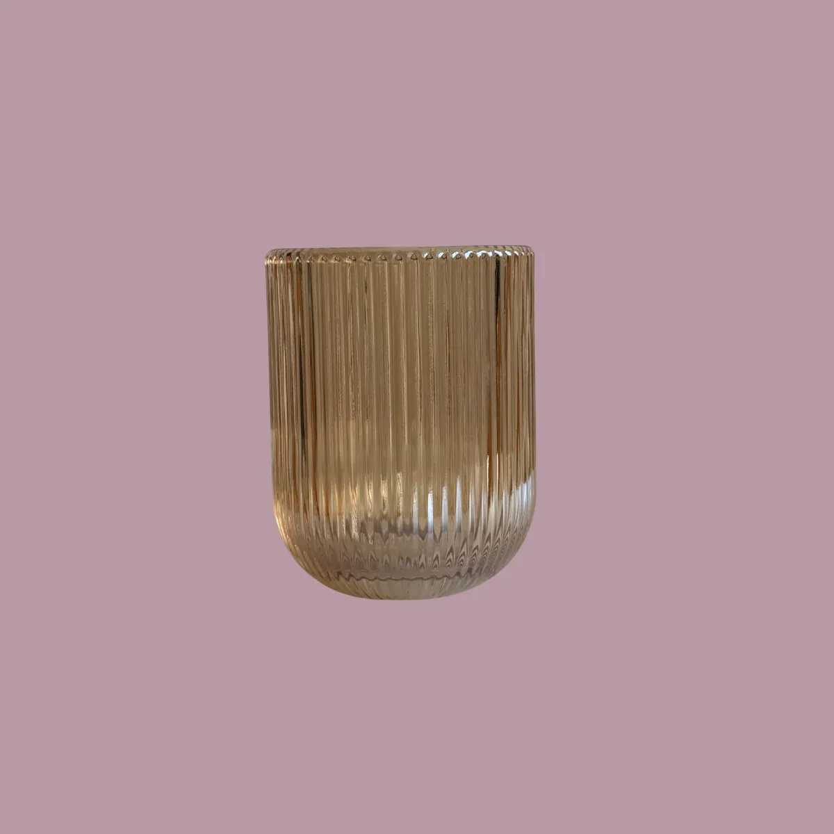 Amber Ribbed Waterglass