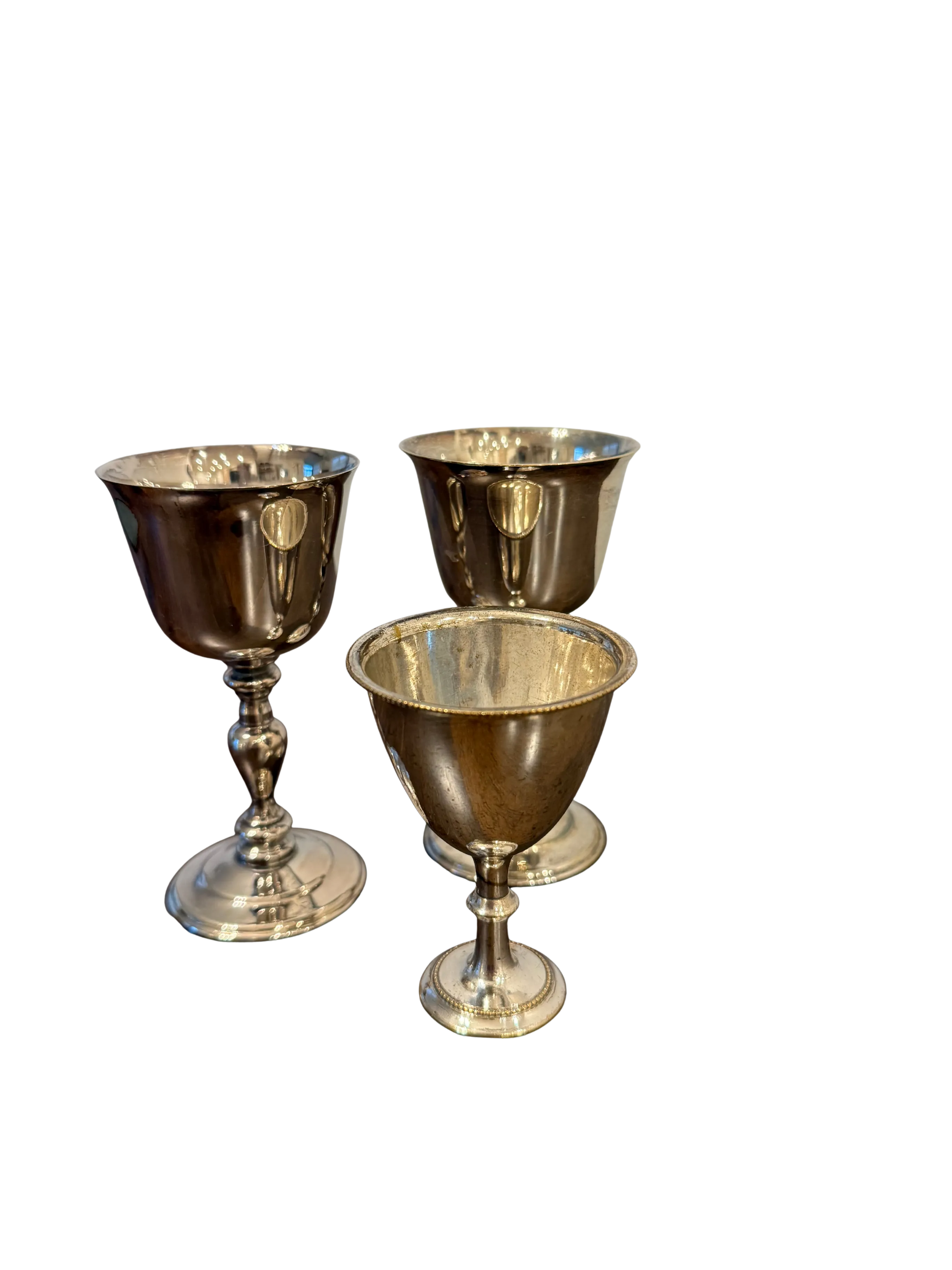 Set of Small Vintage Silver Goblets