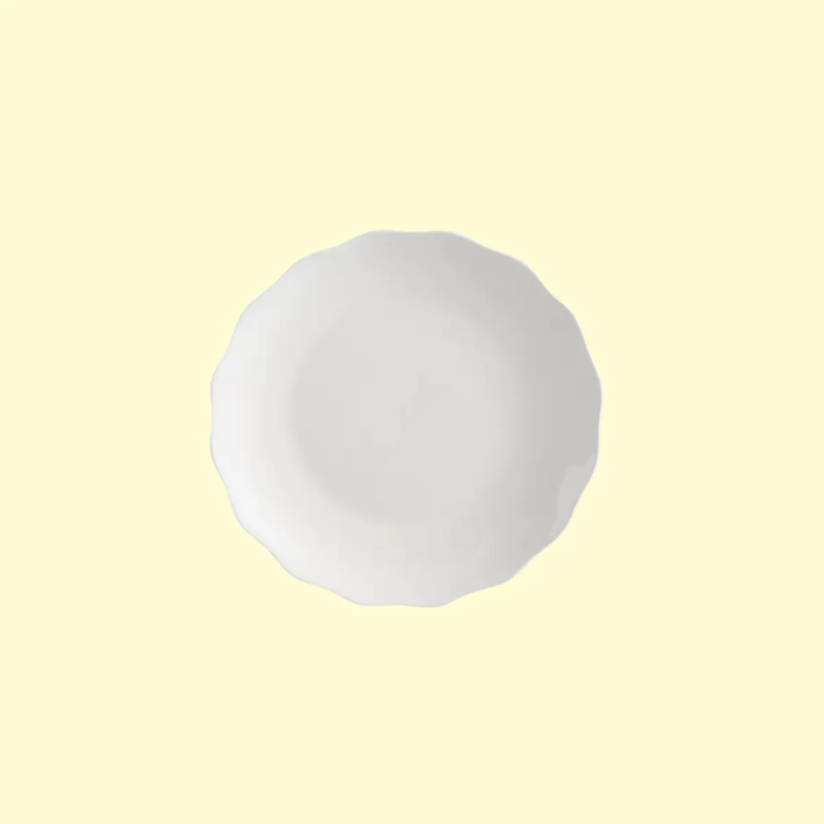 White Scalloped Edge Porcelain Dinner and Side Plate
