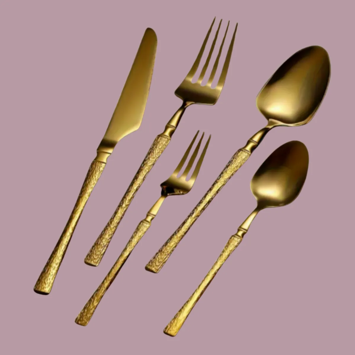 Hammered Gold Cutlery